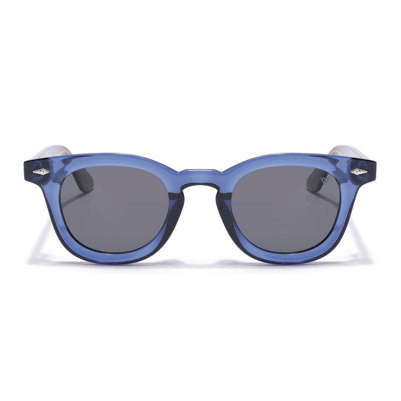 Wayfarer Polarized Sunglasses for Men & Women (Black Lens | Blue Frame - PMG7987)
