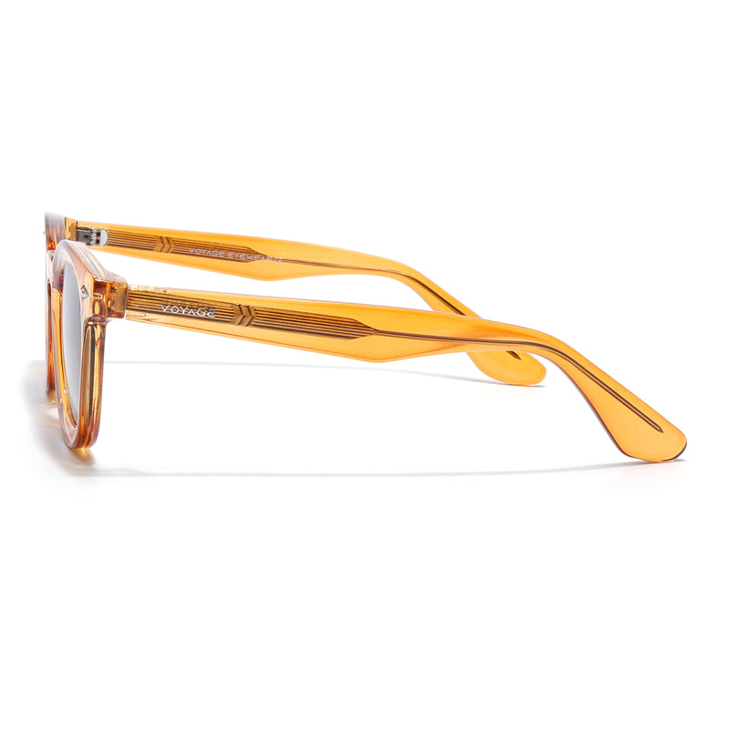 Wayfarer Polarized Sunglasses for Men & Women (Black Lens | Orange Frame - PMG7989)