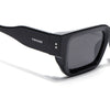 Rectangle Polarized Sunglasses for Men & Women (Black Lens | Black Frame - PMG7860)