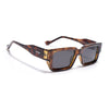 Rectangle Polarized Sunglasses for Men & Women (Black Lens | Demi Brown Frame - PMG7861)
