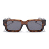 Rectangle Polarized Sunglasses for Men & Women (Black Lens | Demi Brown Frame - PMG7861)