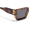 Rectangle Polarized Sunglasses for Men & Women (Black Lens | Demi Brown Frame - PMG7861)