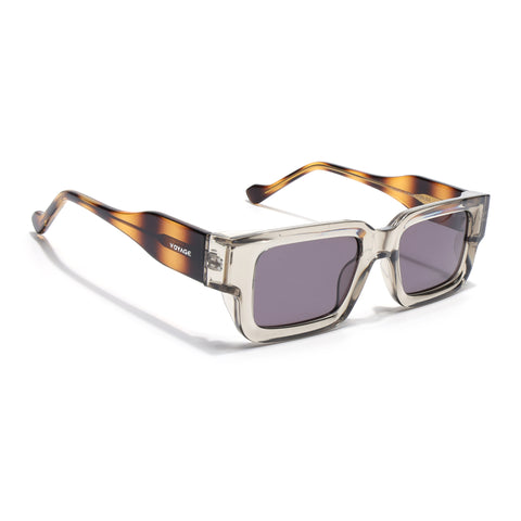 Rectangle Polarized Sunglasses for Men & Women (Brown Lens | Brown Frame - PMG7862)