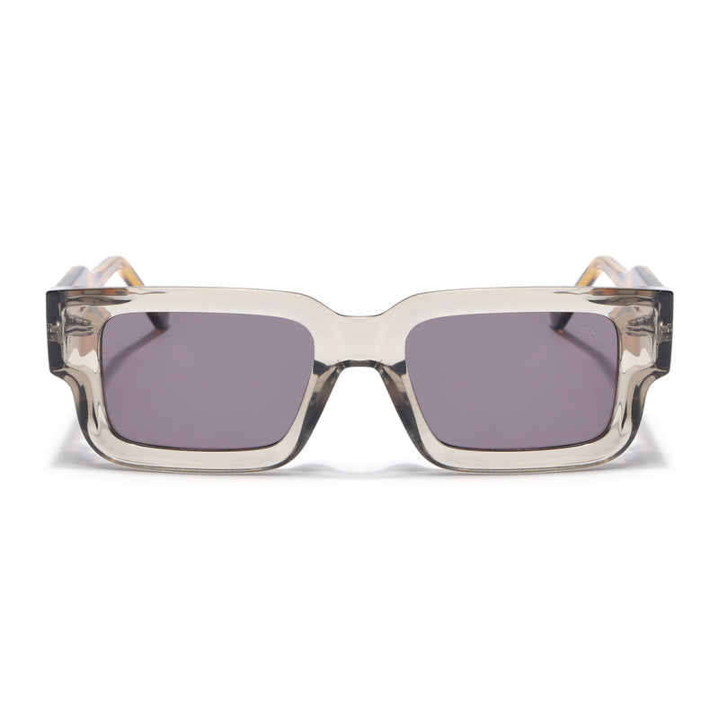 Rectangle Polarized Sunglasses for Men & Women (Brown Lens | Brown Frame - PMG7862)