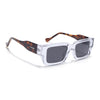 Rectangle Polarized Sunglasses for Men & Women (Black Lens | Transparent Frame - PMG7863)