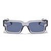 Rectangle Polarized Sunglasses for Men & Women (Blue Lens | Grey Frame - PMG7864)