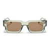 Rectangle Polarized Sunglasses for Men & Women (Brown Lens | Green Frame - PMG7866)