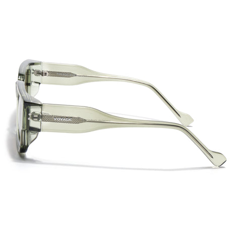 Rectangle Polarized Sunglasses for Men & Women (Brown Lens | Green Frame - PMG7866)