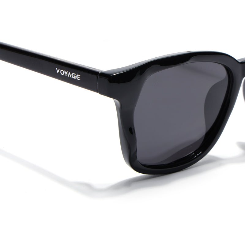 Wayfarer Polarized Sunglasses for Men & Women (Black Lens | Black Frame - PMG7931)