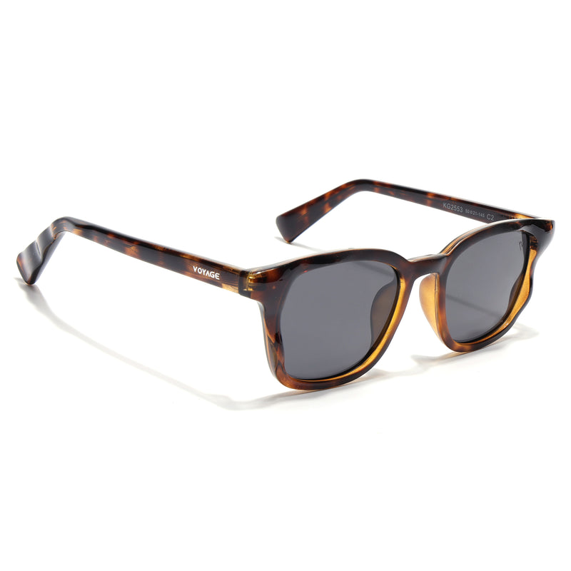 Wayfarer Polarized Sunglasses for Men & Women (Black Lens | Demi Brown Frame - PMG7932)