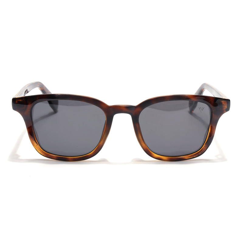 Wayfarer Polarized Sunglasses for Men & Women (Black Lens | Demi Brown Frame - PMG7932)