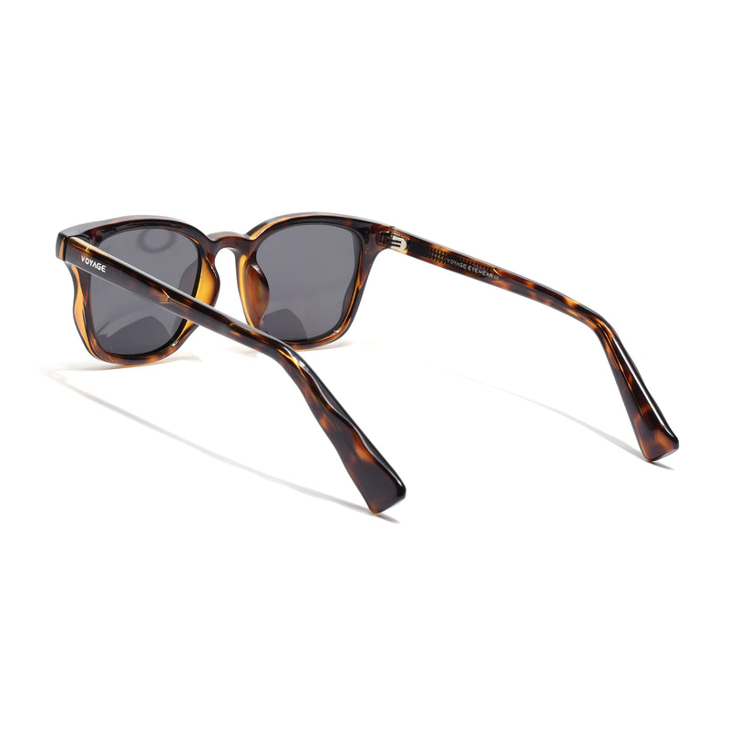 Wayfarer Polarized Sunglasses for Men & Women (Black Lens | Demi Brown Frame - PMG7932)