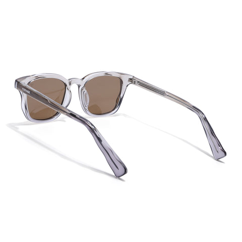 Wayfarer Polarized Sunglasses for Men & Women (Brown Lens | Grey Frame - PMG7933)