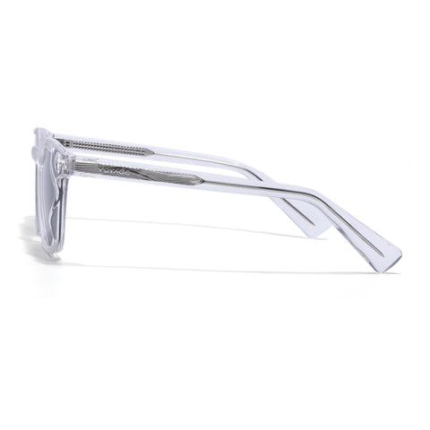 Wayfarer Polarized Sunglasses for Men & Women (Black Lens | Transparent Frame - PMG7934)