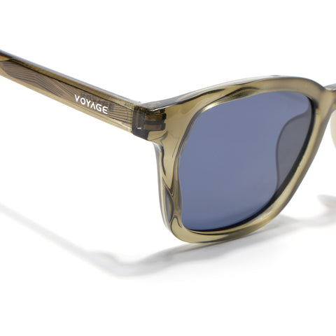 Wayfarer Polarized Sunglasses for Men & Women (Blue Lens | Green Frame - PMG7996)