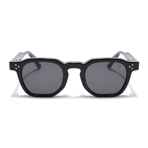 Wayfarer Polarized Sunglasses for Men & Women (Black Lens | Black Frame - PMG7977)