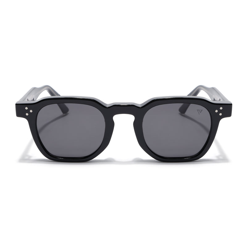 Wayfarer Polarized Sunglasses for Men & Women (Black Lens | Black Frame - PMG7977)