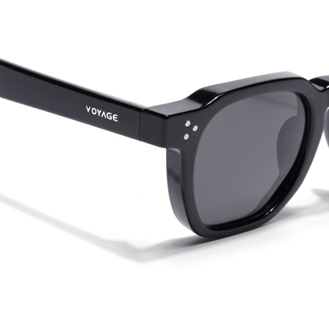 Wayfarer Polarized Sunglasses for Men & Women (Black Lens | Black Frame - PMG7977)