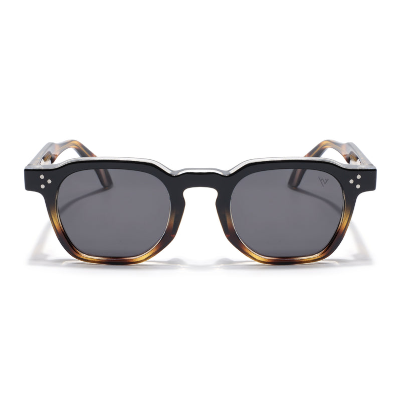 Wayfarer Polarized Sunglasses for Men & Women (Black Lens | Demi Brown Frame - PMG7978)