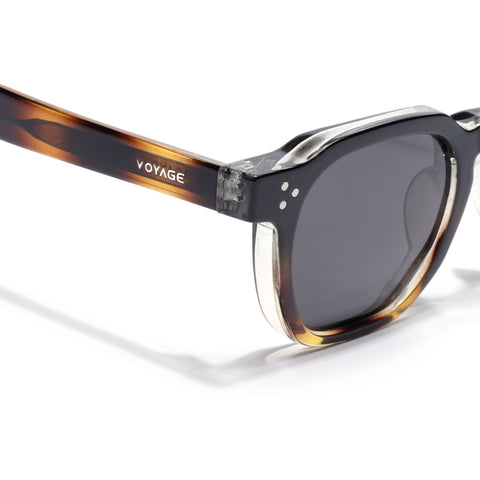 Wayfarer Polarized Sunglasses for Men & Women (Black Lens | Demi Brown Frame - PMG7978)