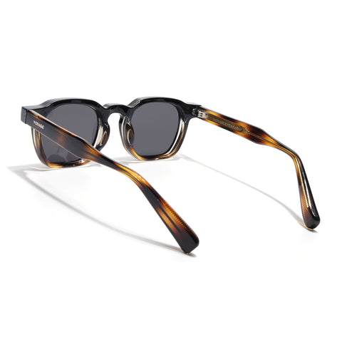 Wayfarer Polarized Sunglasses for Men & Women (Black Lens | Demi Brown Frame - PMG7978)