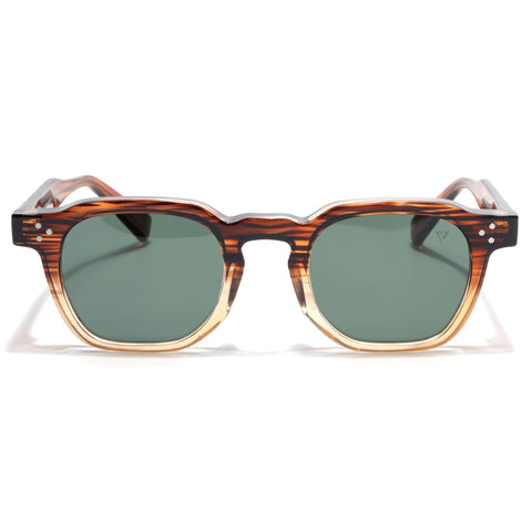 Wayfarer Polarized Sunglasses for Men & Women (Green Lens | Brown Frame - PMG7980)