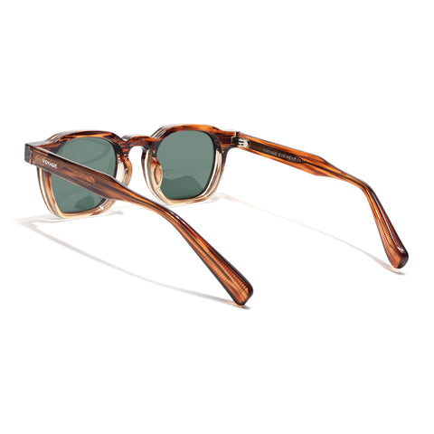 Wayfarer Polarized Sunglasses for Men & Women (Green Lens | Brown Frame - PMG7980)