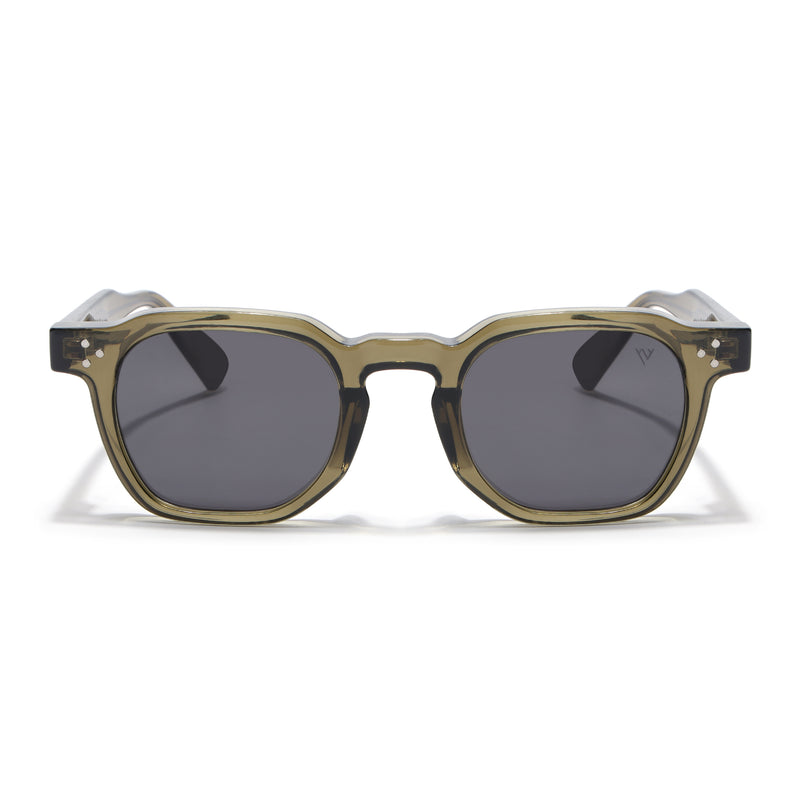 Wayfarer Polarized Sunglasses for Men & Women (Black Lens | Green Frame - PMG7982)