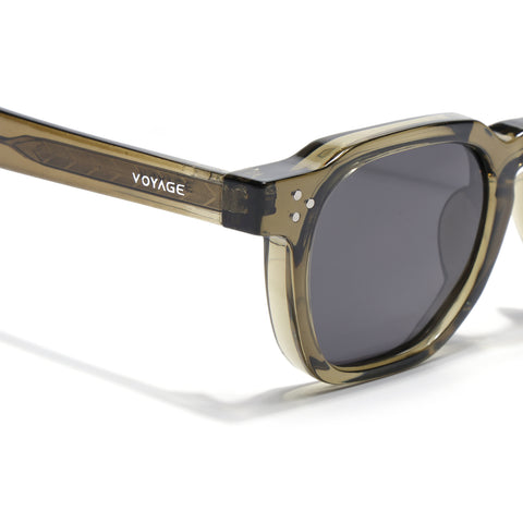 Wayfarer Polarized Sunglasses for Men & Women (Black Lens | Green Frame - PMG7982)