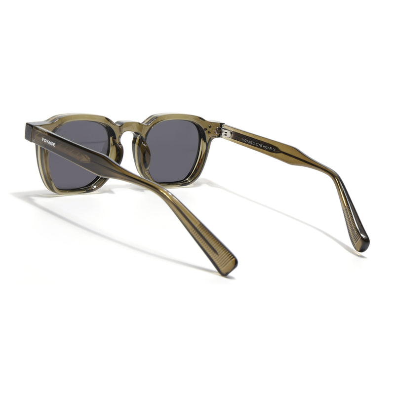 Wayfarer Polarized Sunglasses for Men & Women (Black Lens | Green Frame - PMG7982)