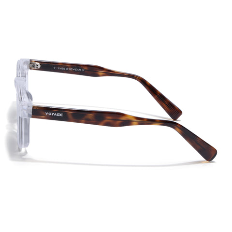 Wayfarer Polarized Sunglasses for Men & Women (Black Lens | Transparent Frame - PMG7983)