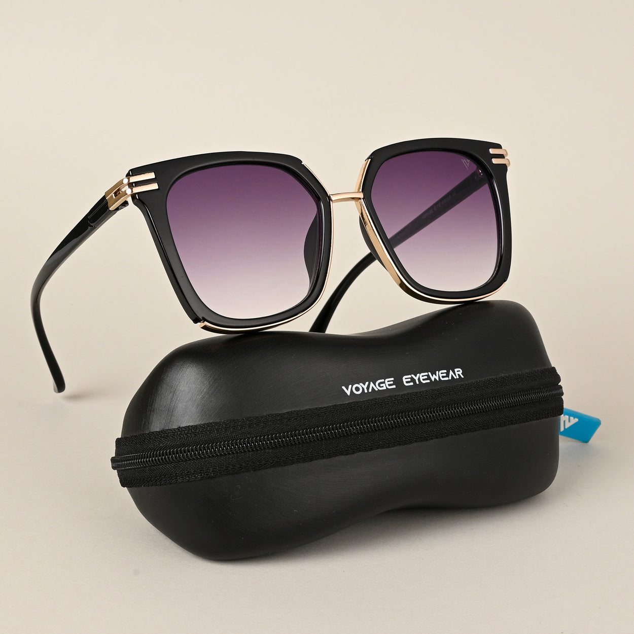 Voyage Purple & Clear Square Sunglasses for Women (L80054MG4236)