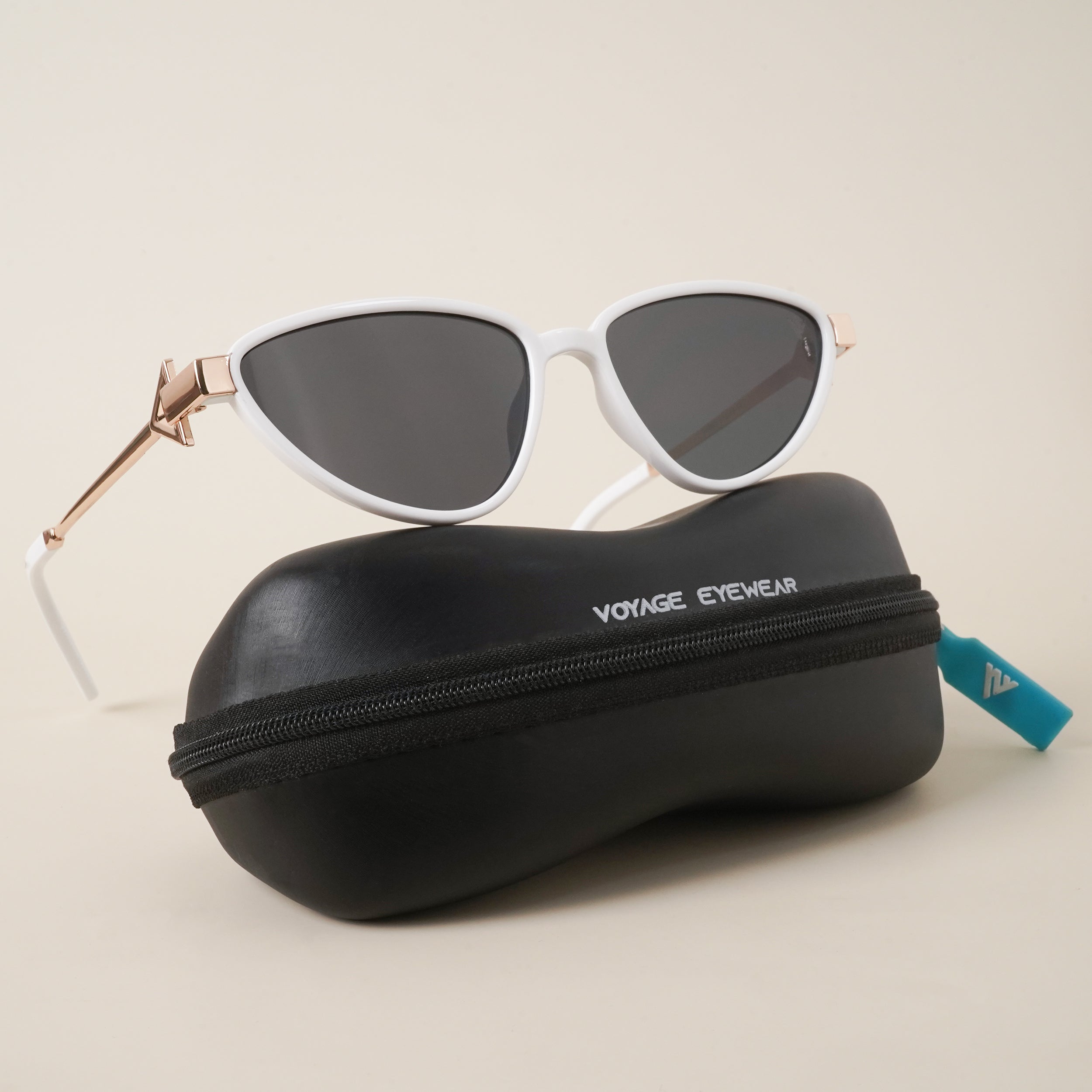Voyage Black Cateye Sunglasses for Women - MG3984