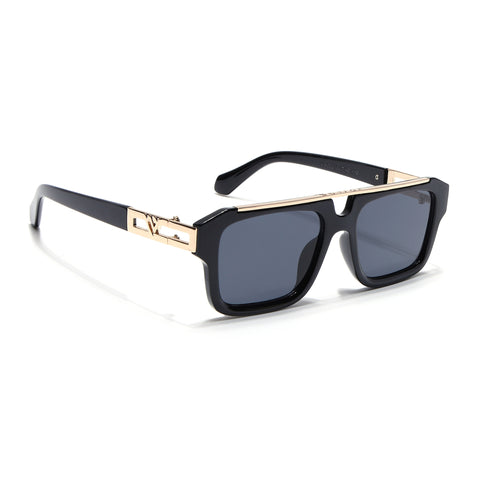 Wayfarer Sunglasses (Black Lens | Black & Golden Frame - MG5386)