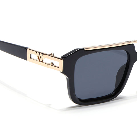 Wayfarer Sunglasses (Black Lens | Black & Golden Frame - MG5386)