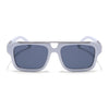 Wayfarer Sunglasses (Black Lens | White & Silver Frame - MG5387)