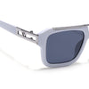 Wayfarer Sunglasses (Black Lens | White & Silver Frame - MG5387)