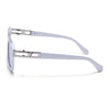 Wayfarer Sunglasses (Black Lens | White & Silver Frame - MG5387)