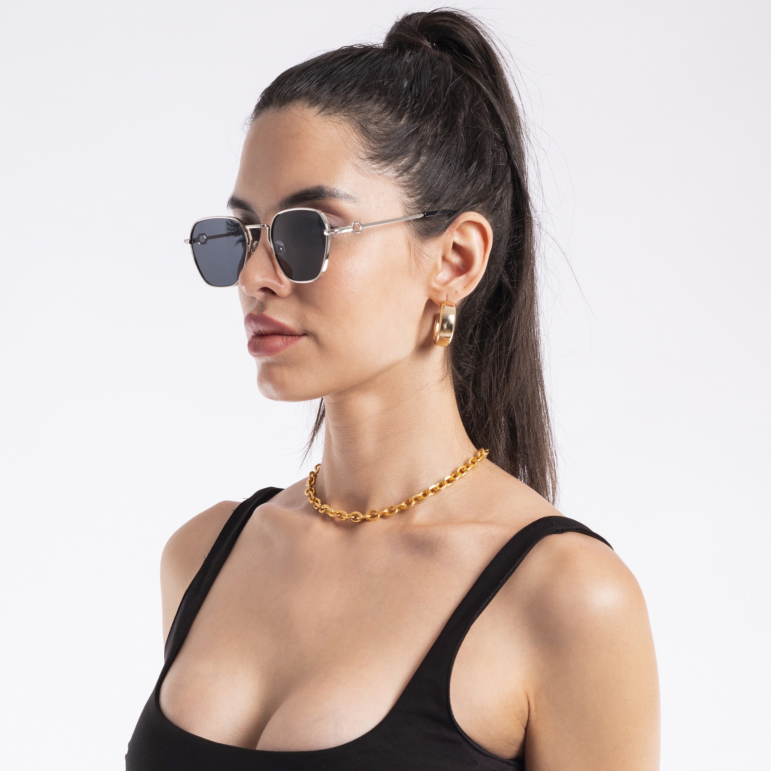 Spectre | Silver-Black Retro Square Sunglasses MG2778
