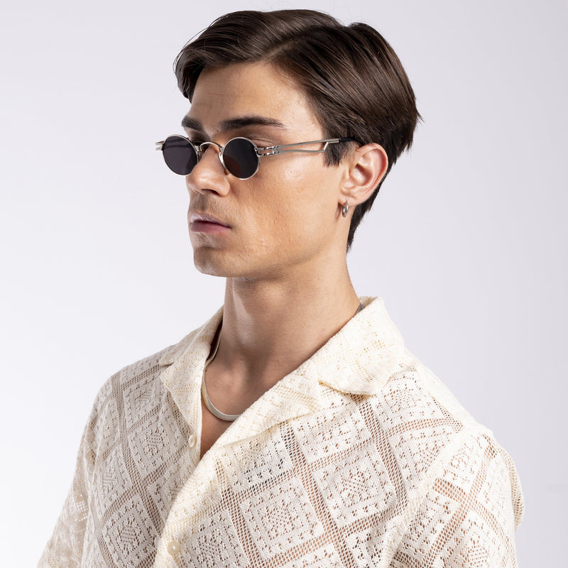 Orbit | Silver Black Round Sunglasses MG3585