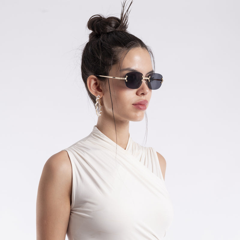 Raven | Black Rimless Sunglasses - MG3610