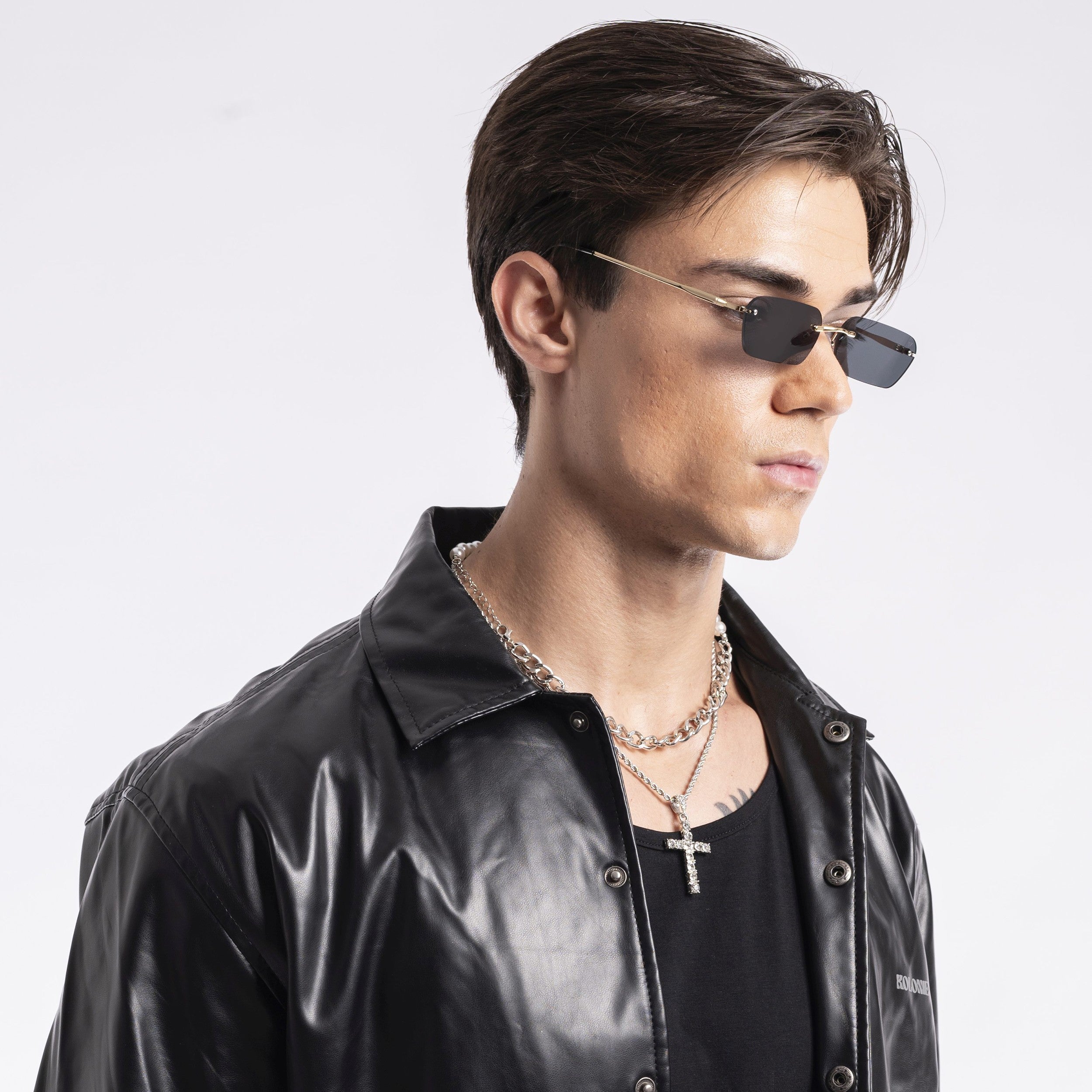 Voyage Underdog |  Black Rimless Rectangle Sunglasses MG3786