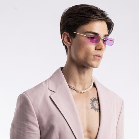 Underdog | Purple Rimless Rectangle Sunglasses MG3787