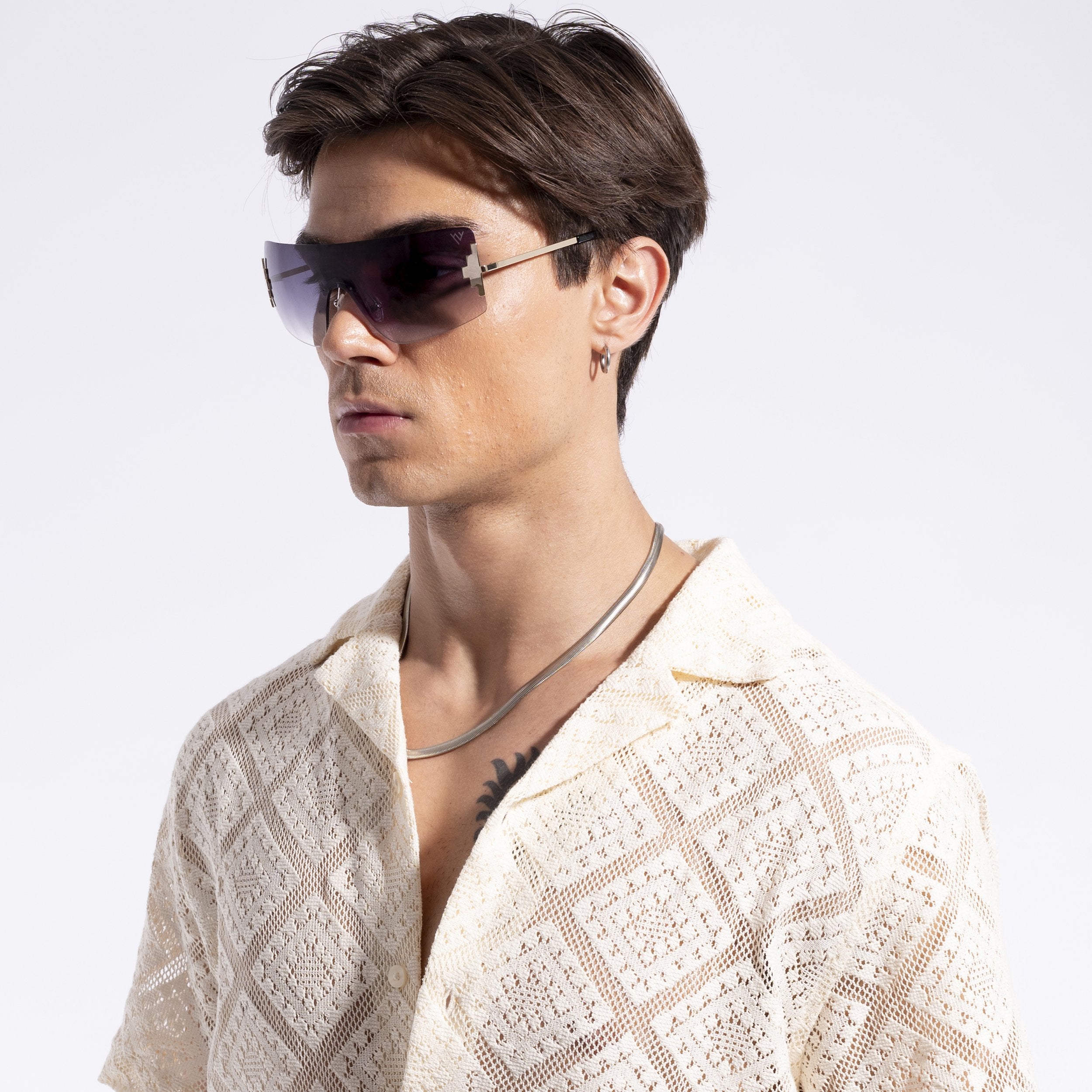 Black & Clear Wrap Around Sunglasses - MG4116