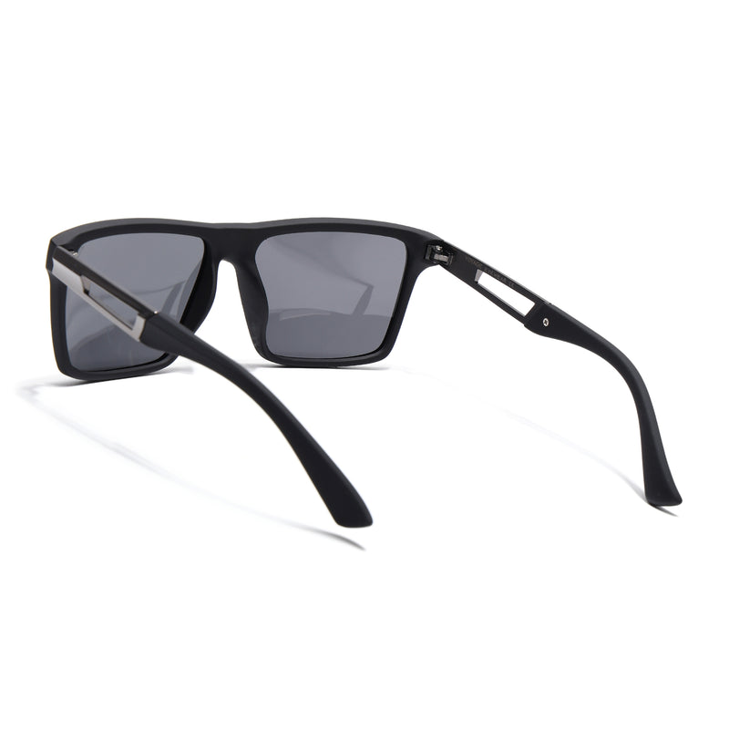 Wayfarer Polarized Sunglasses for Men & Women (Black Lens | Matt Black Frame - PMG7359)
