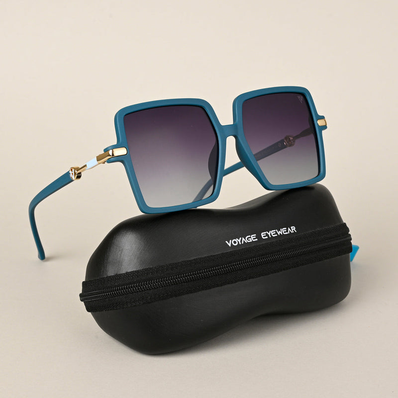 Purple & Clear Square Polarized Sunglasses (P213PMG4276)