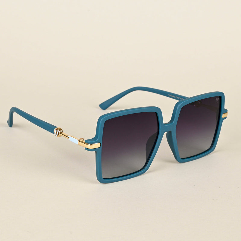 Purple & Clear Square Polarized Sunglasses (P213PMG4276)