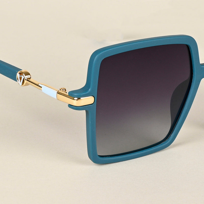 Purple & Clear Square Polarized Sunglasses (P213PMG4276)