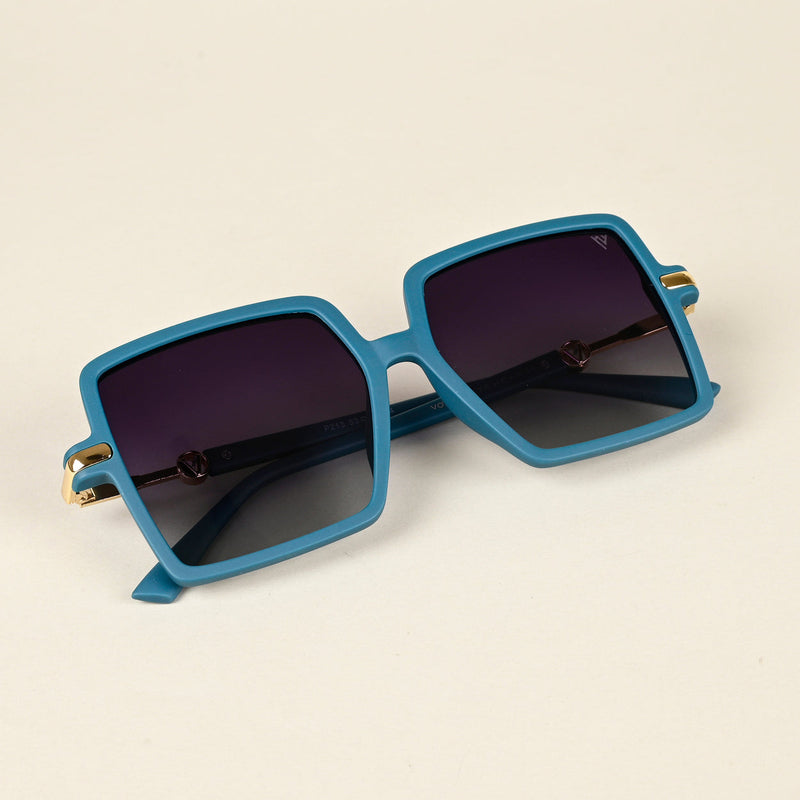 Purple & Clear Square Polarized Sunglasses (P213PMG4276)
