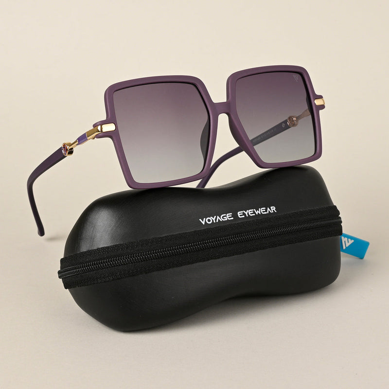 purple & Grey Square Polarized Sunglasses (P213PMG4278)